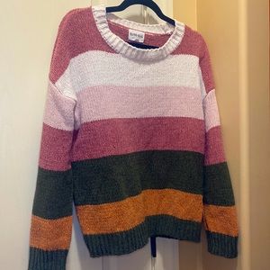 Multi colored sweater (Olive+oak) thick material